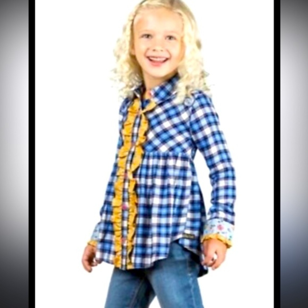Matilda Jane plaid girls top size 4